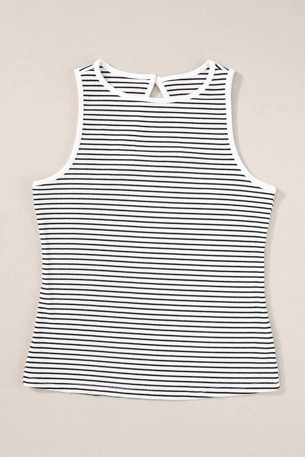 Bethany Striped Knit Sleeveless Tank Threaded Pear