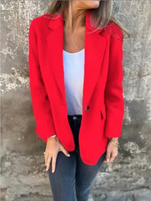 Ins Button Lapel Short Blazer Winter Fashion Commuter Jacket Outwear Women's Clothing LadyShow.Store