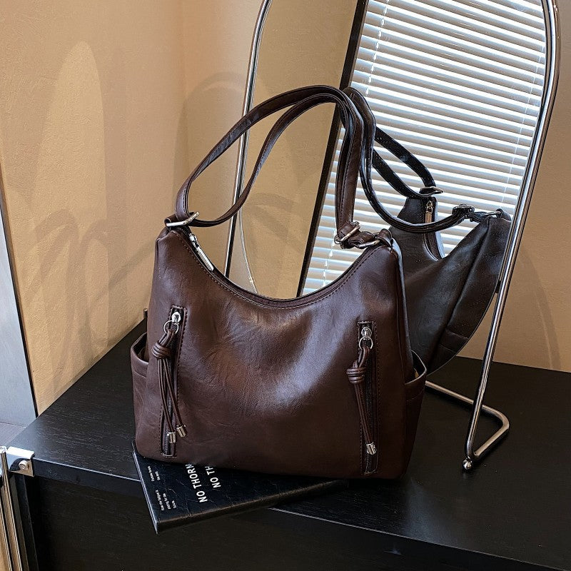 Womens Retro-Style Fashionable Casual High-Capacity Crossbody Bag LadyShow.Store