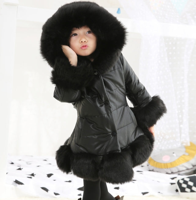Girls Mid-Length Padded Winter Jacket Pi-Mart
