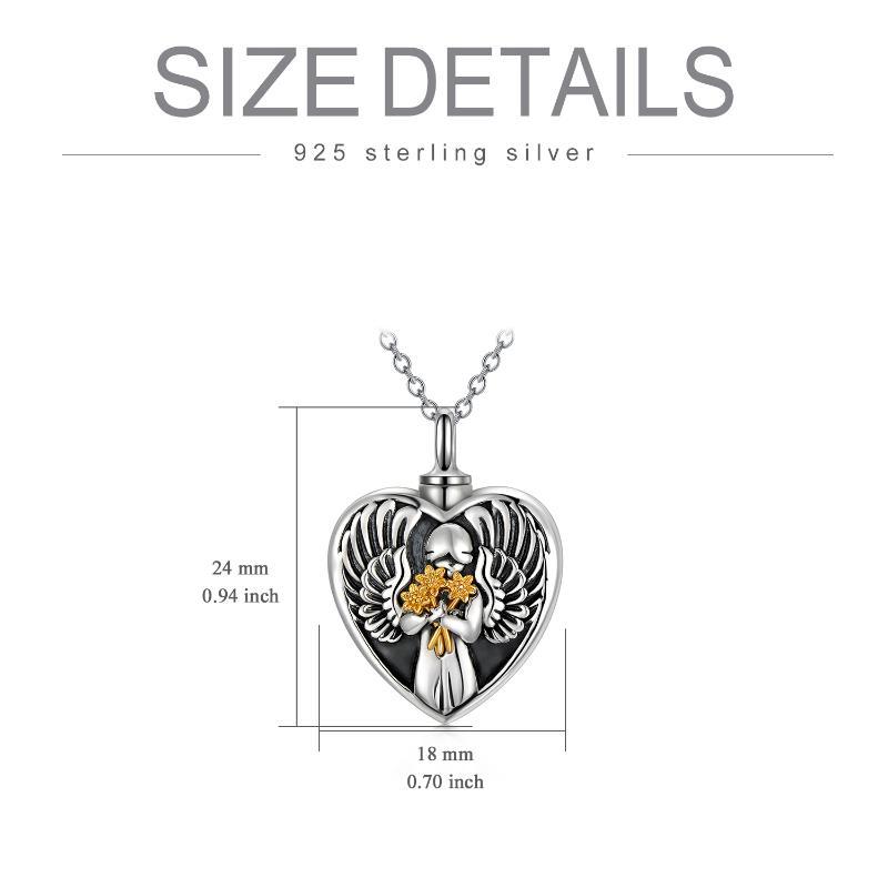 Sterling Silver Angel Cremation Mother Daughter Urn for Ashes Keepsake Memory Necklace LadyShow.Store