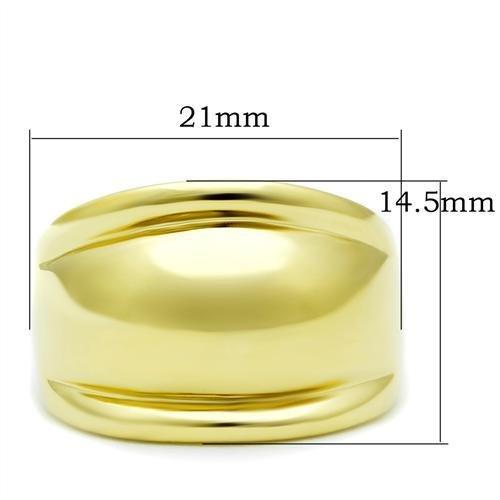 GL010 - IP Gold(Ion Plating) Brass Ring with No Stone Alamode