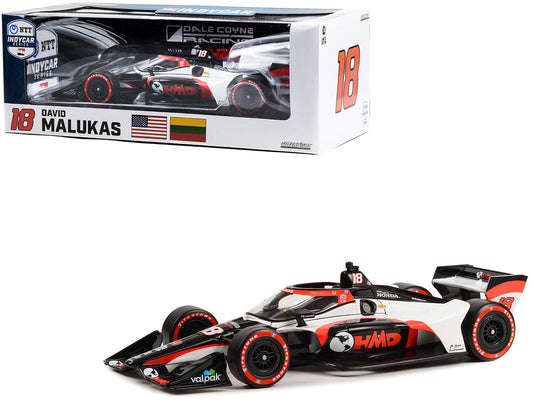 Dallara IndyCar #18 David Malukas "HMD Trucking" Dale Coyne Racing with HMD Motorsports (Road Course Configuration) "NTT IndyCar Series" (2023) 1/18 Diecast Model Car by Greenlight Greenlight