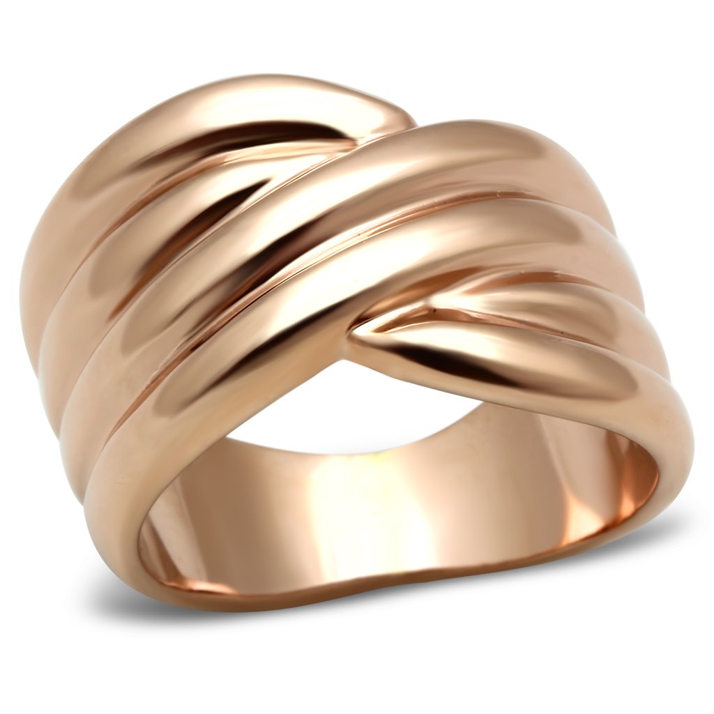 GL205 - IP Rose Gold(Ion Plating) Brass Ring with No Stone Alamode