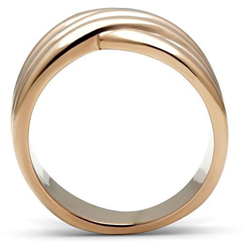 GL205 - IP Rose Gold(Ion Plating) Brass Ring with No Stone Alamode