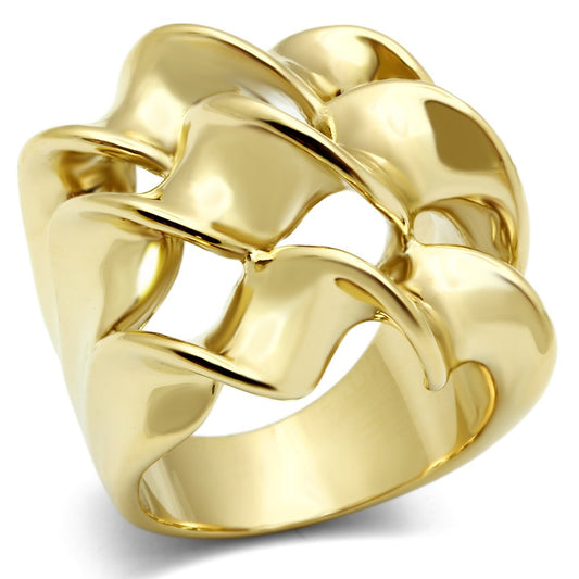 GL288 - IP Gold(Ion Plating) Brass Ring with No Stone Alamode