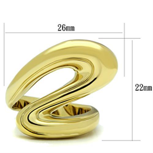 GL290 - IP Gold(Ion Plating) Brass Ring with No Stone Alamode