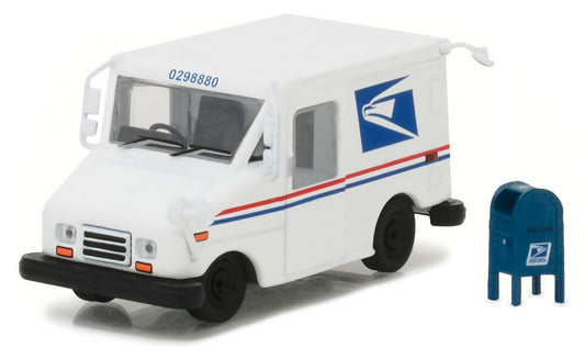 "United States Postal Service" (USPS) Long Life Postal Mail Delivery Vehicle (LLV) with Mailbox Accessory "Hobby Exclusive" 1/64 Diecast Model Car by Greenlight Greenlight