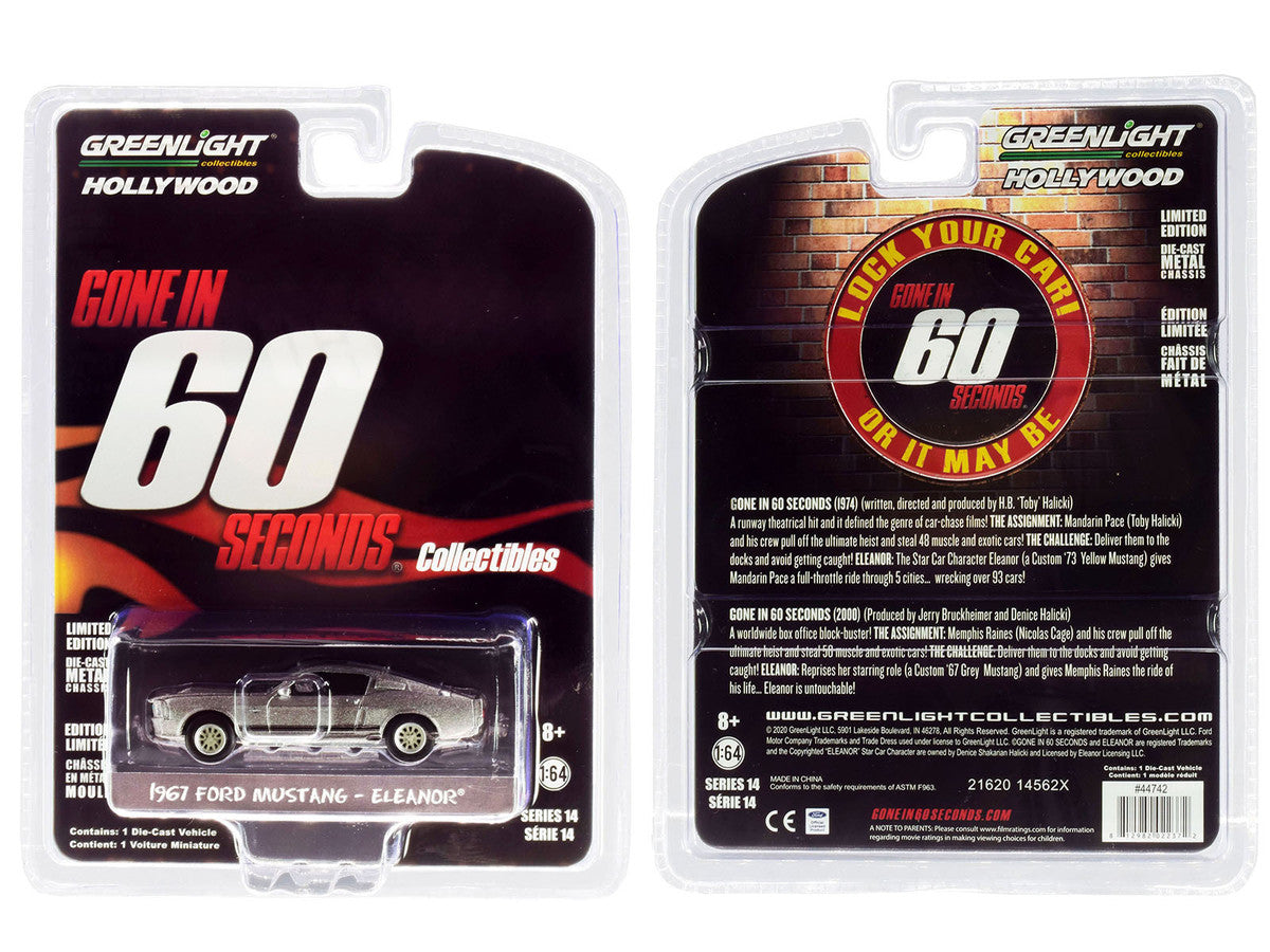 1967 Ford Mustang Custom "Eleanor" "Gone in 60 Sixty Seconds" (2000) Movie 1/64 Diecast Car Model by Greenlight Greenlight