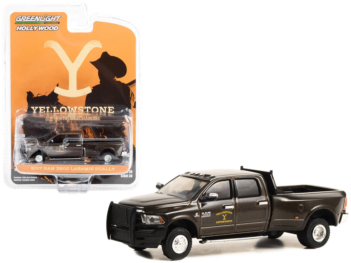 2017 Ram 3500 Laramie Dually Pickup Truck Brown Metallic "John Dutton - Yellowstone Dutton Ranch" "Yellowstone" (2018-Current) TV Series "Hollywood Series" Release 38 1/64 Diecast Model Car by Greenlight-0