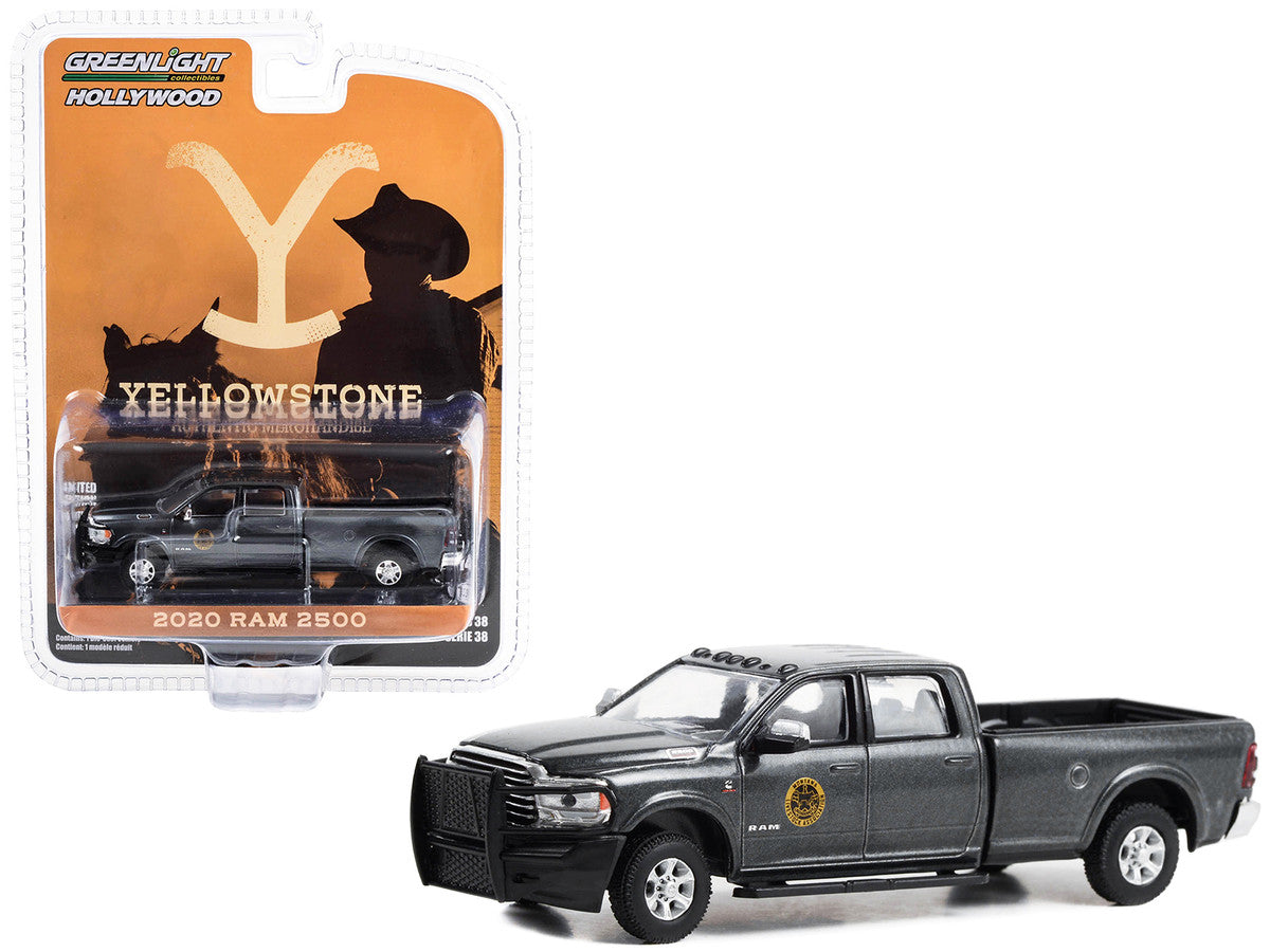 2020 Ram 2500 Pickup Truck Dark Gray Metallic "Montana Livestock Association" "Yellowstone" (2018-Current) TV Series "Hollywood Series" Release 39 1/64 Diecast Model Car by Greenlight Greenlight