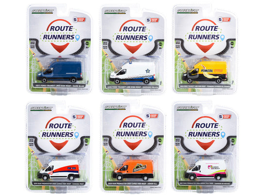 "Route Runners" Set of 6 Vans Series 5 1/64 Diecast Model Cars by Greenlight Greenlight