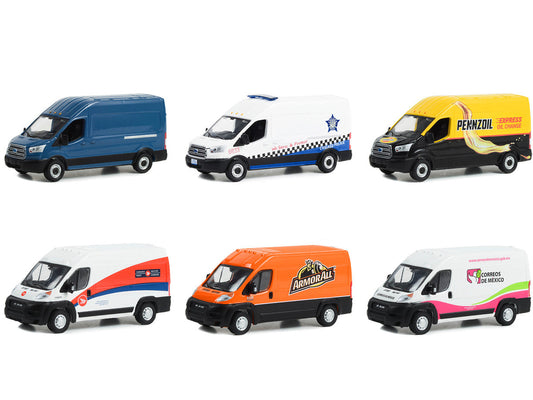 "Route Runners" Set of 6 Vans Series 5 1/64 Diecast Model Cars by Greenlight Greenlight