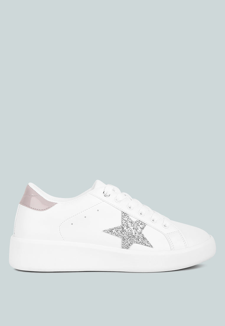 Starry Glitter Star Detail Sneakers London Rag