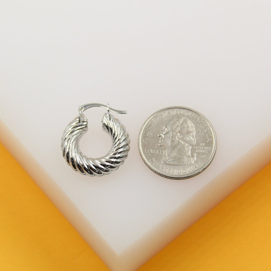 18K Gold Filled Croissant Twist Hoops Earrings (K61) MIA Jewelry
