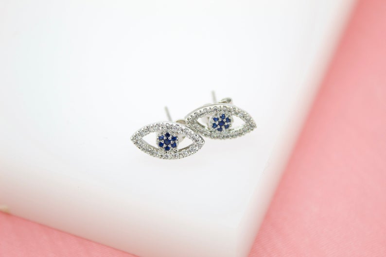 18K Gold Filled Evil Eye Red, Blue, Purple Stud Earrings (L1) MIA Jewelry