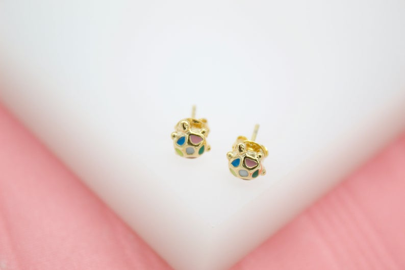 18K Gold Filled Turtle Stud Earrings MIA Jewelry