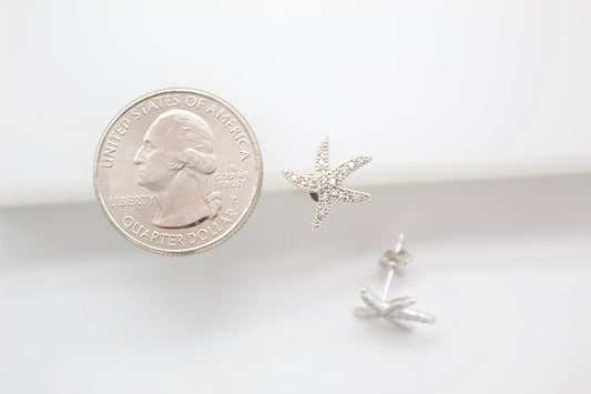 18K Gold Filled CZ Cubic Zirconia Star Fish Earring (K238) MIA Jewelry