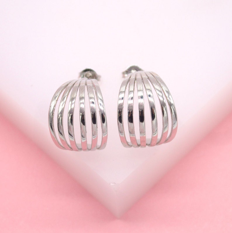 18K Gold Filled Striped Design Stud Earring (L26) MIA Jewelry