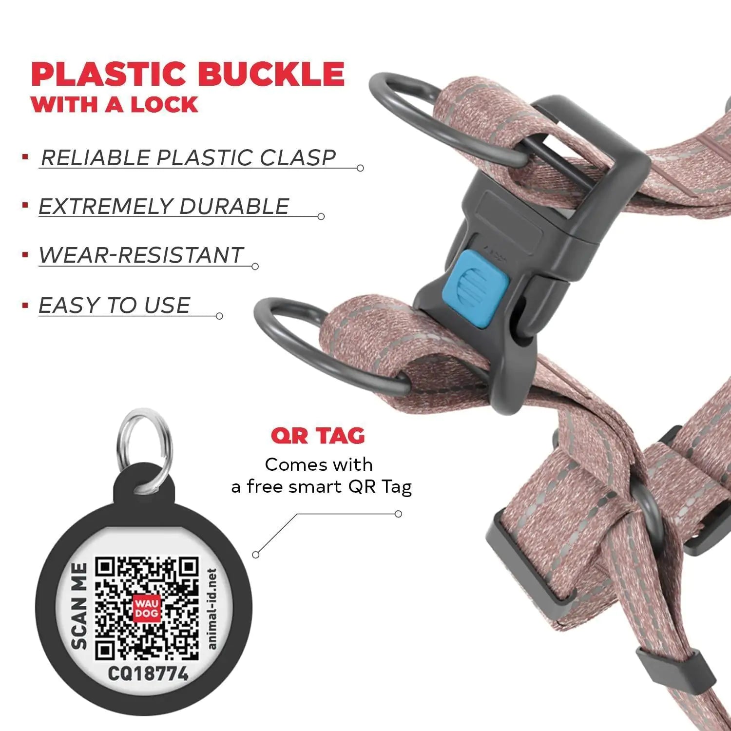 Brown Cotton Dog Harness Eco Friendly Adjustable for Large Dogs L Size 2735 in Best YouTube Store