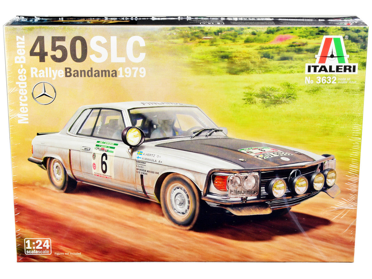 Skill 3 Model Kit Mercedes-Benz 450 SLC Winner "Rallye Bandama Ivory Coast" (1979) 1/24 Scale Model by Italeri Italeri