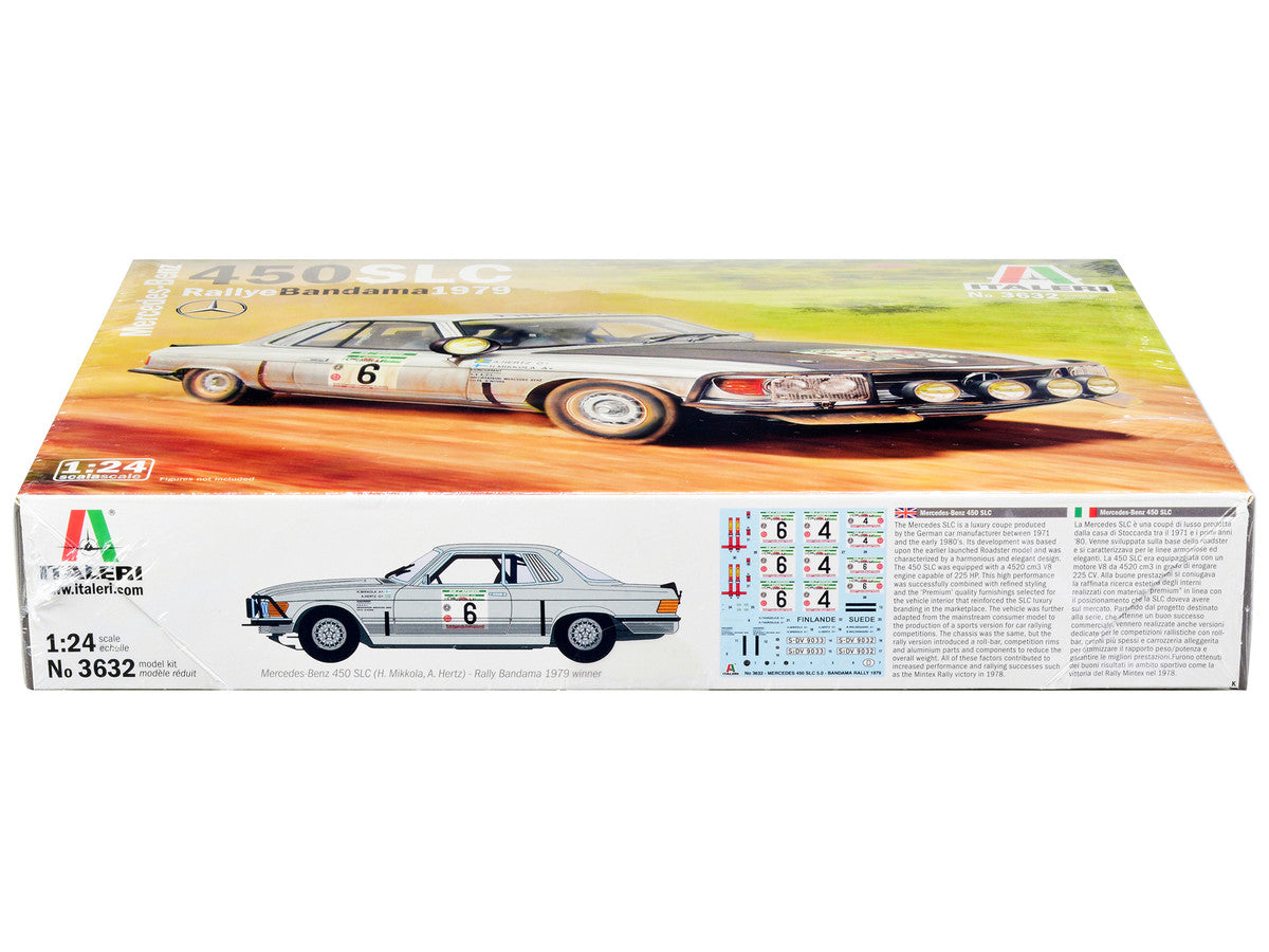 Skill 3 Model Kit Mercedes-Benz 450 SLC Winner "Rallye Bandama Ivory Coast" (1979) 1/24 Scale Model by Italeri Italeri