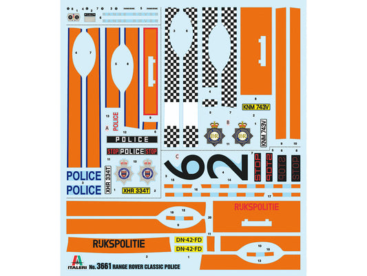 Skill 3 Model Kit Land Rover Range Rover Police 1/24 Scale Model by Italeri Italeri