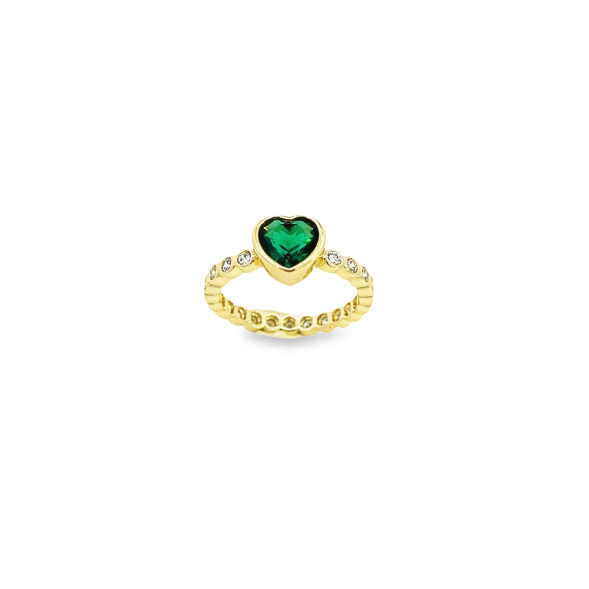 Round CZ and Heart Ring Band (D128) MIA Jewelry