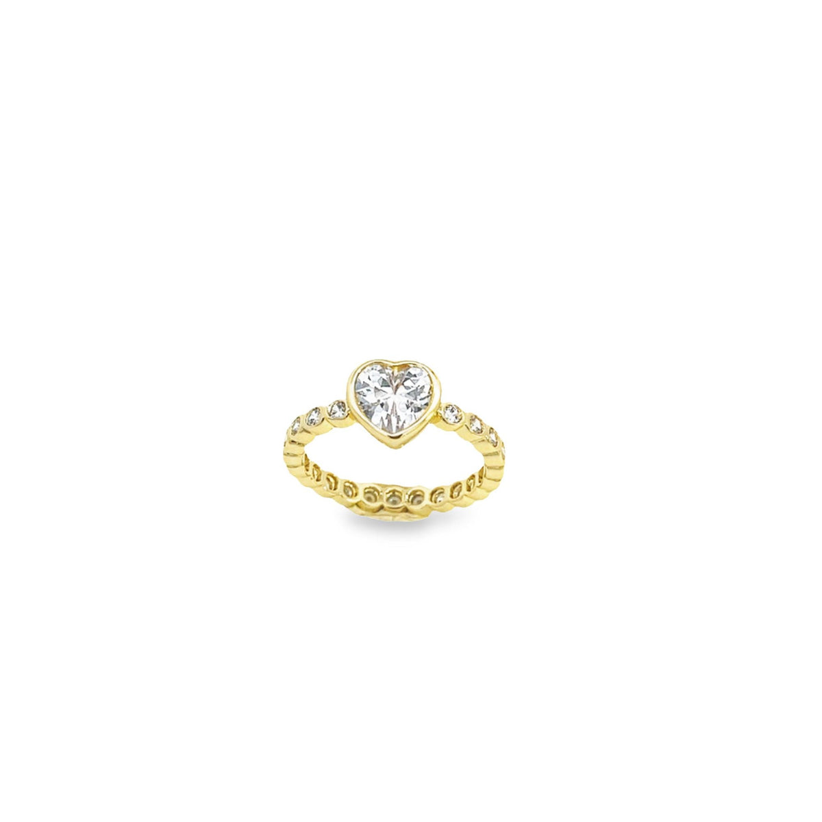 Round CZ and Heart Ring Band (D128) MIA Jewelry