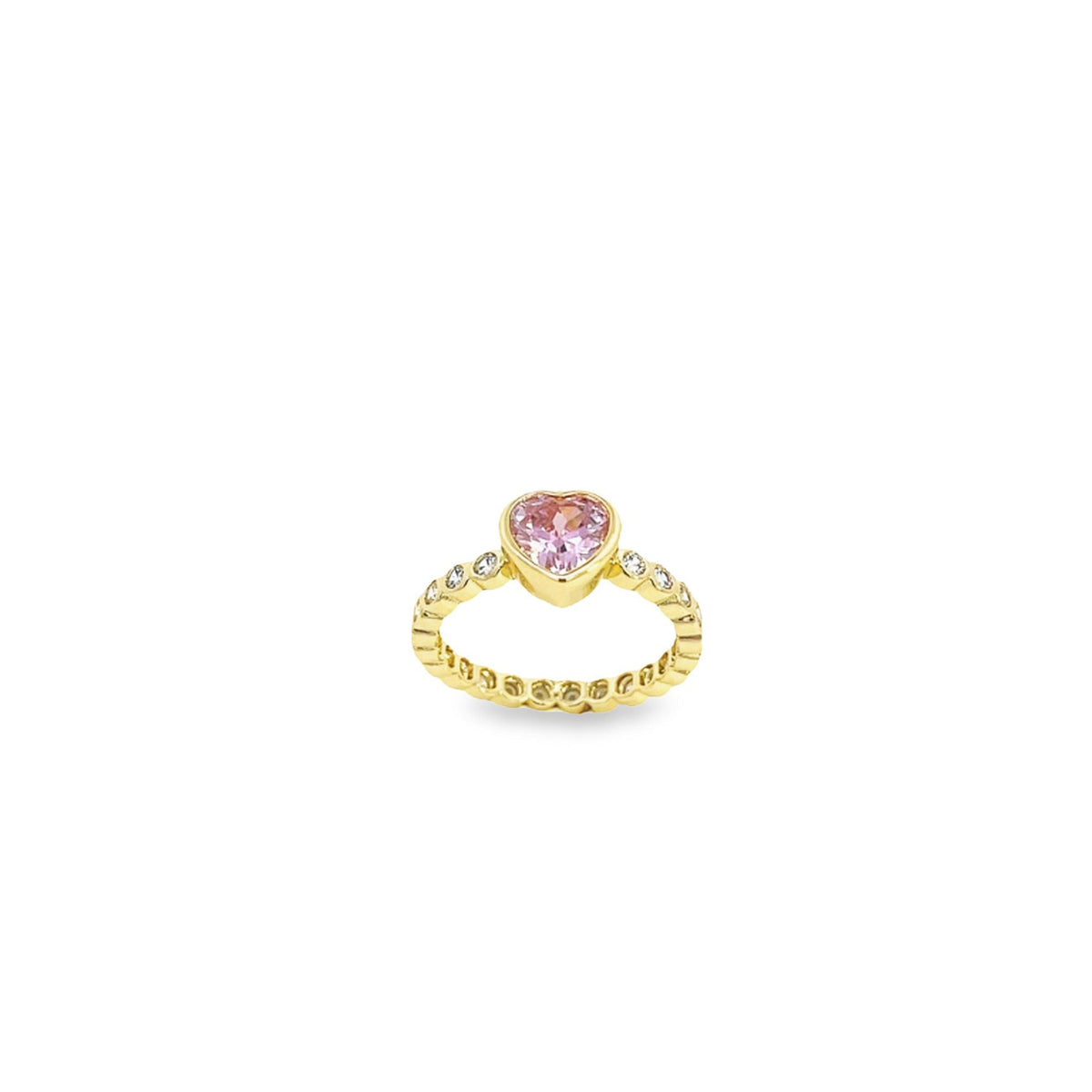Round CZ and Heart Ring Band (D128) MIA Jewelry