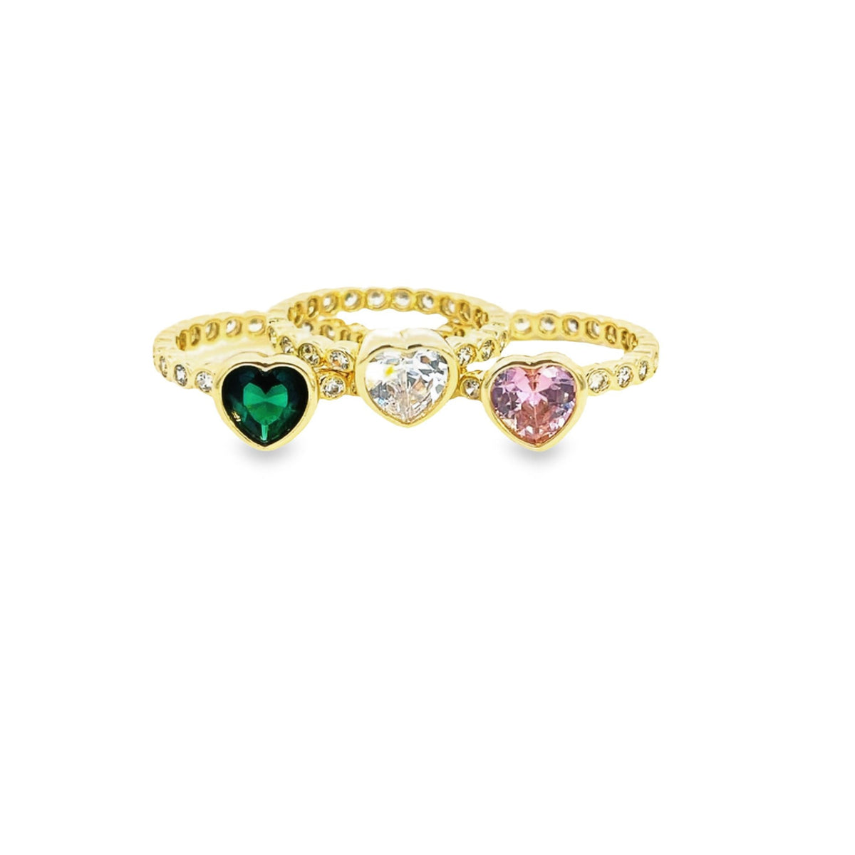 Round CZ and Heart Ring Band (D128) MIA Jewelry