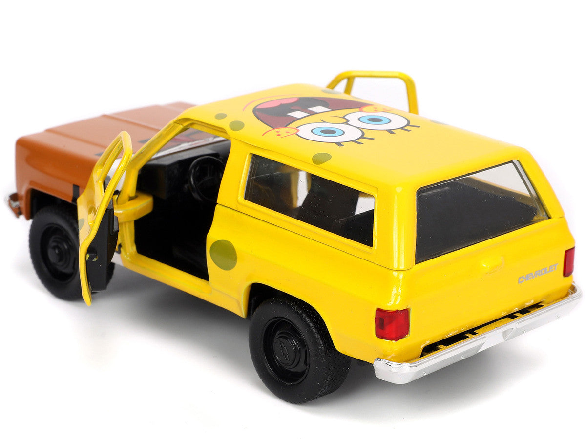 1980 Chevrolet K5 Blazer with SpongeBob SquarePants Diecast Figurine "Hollywood Rides" Series 1/32 Diecast Model Car by Jada Jada