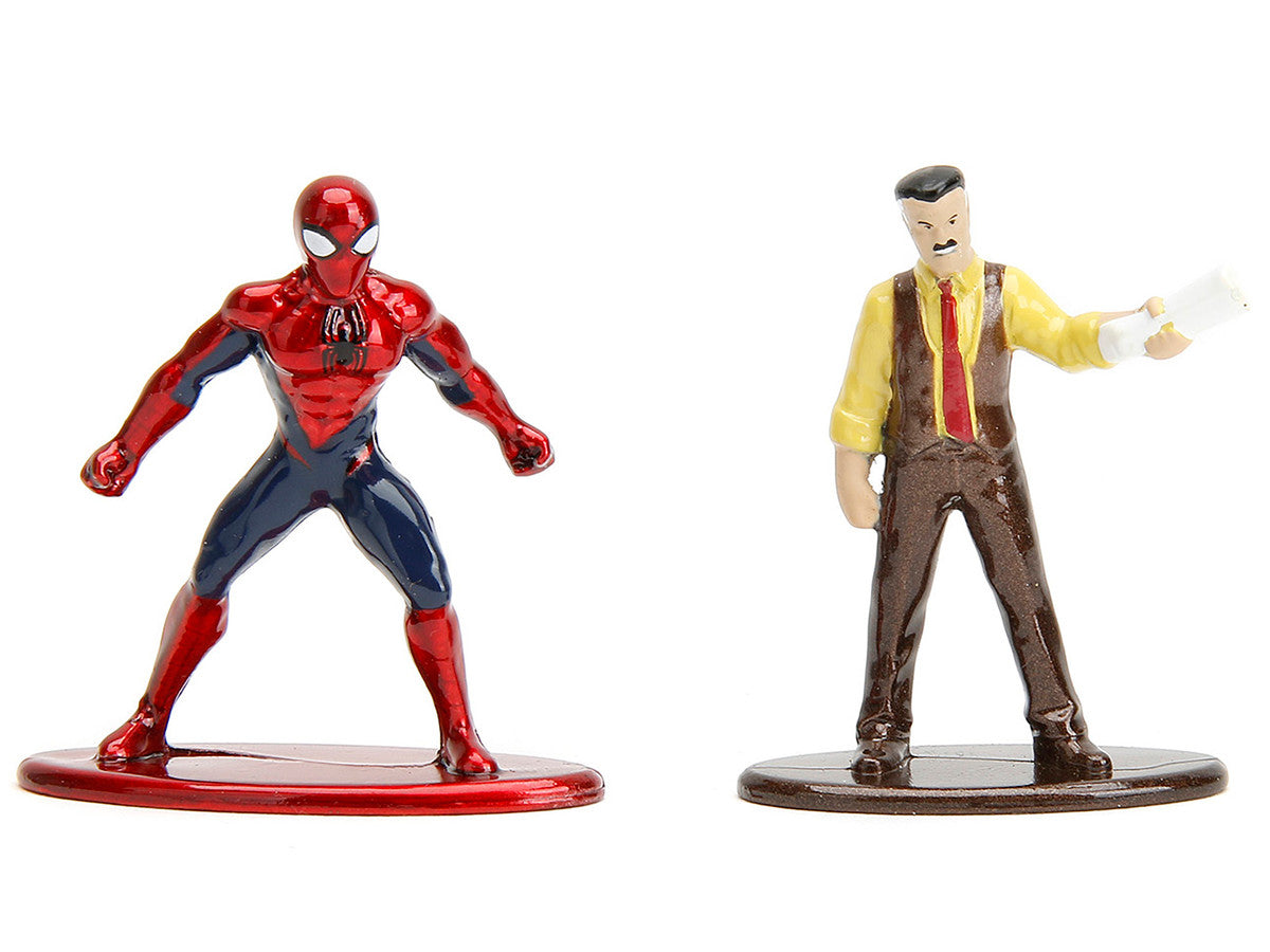 "Daily Bugle" and Subway Diorama Set with Spider-Man and J. Jonah Jameson Diecast Figures "Marvel's Spider-Man" "Nano Scene" Series Models by Jada Jada
