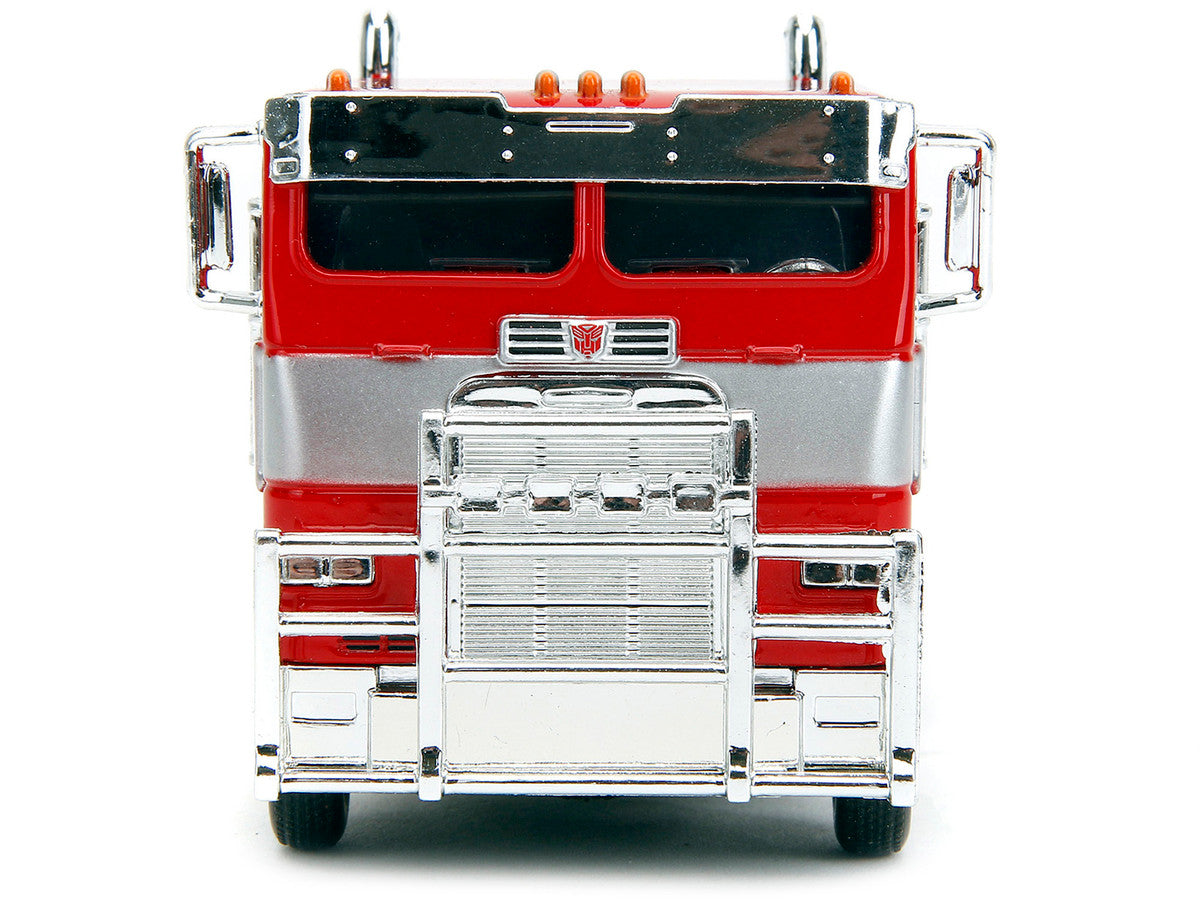 Optimus Prime Tractor Truck Red and Blue with Silver Stripes "Transformers: Rise of the Beasts" (2023) Movie "Hollywood Rides" Series 1/32 Diecast Model Car by Jada Jada