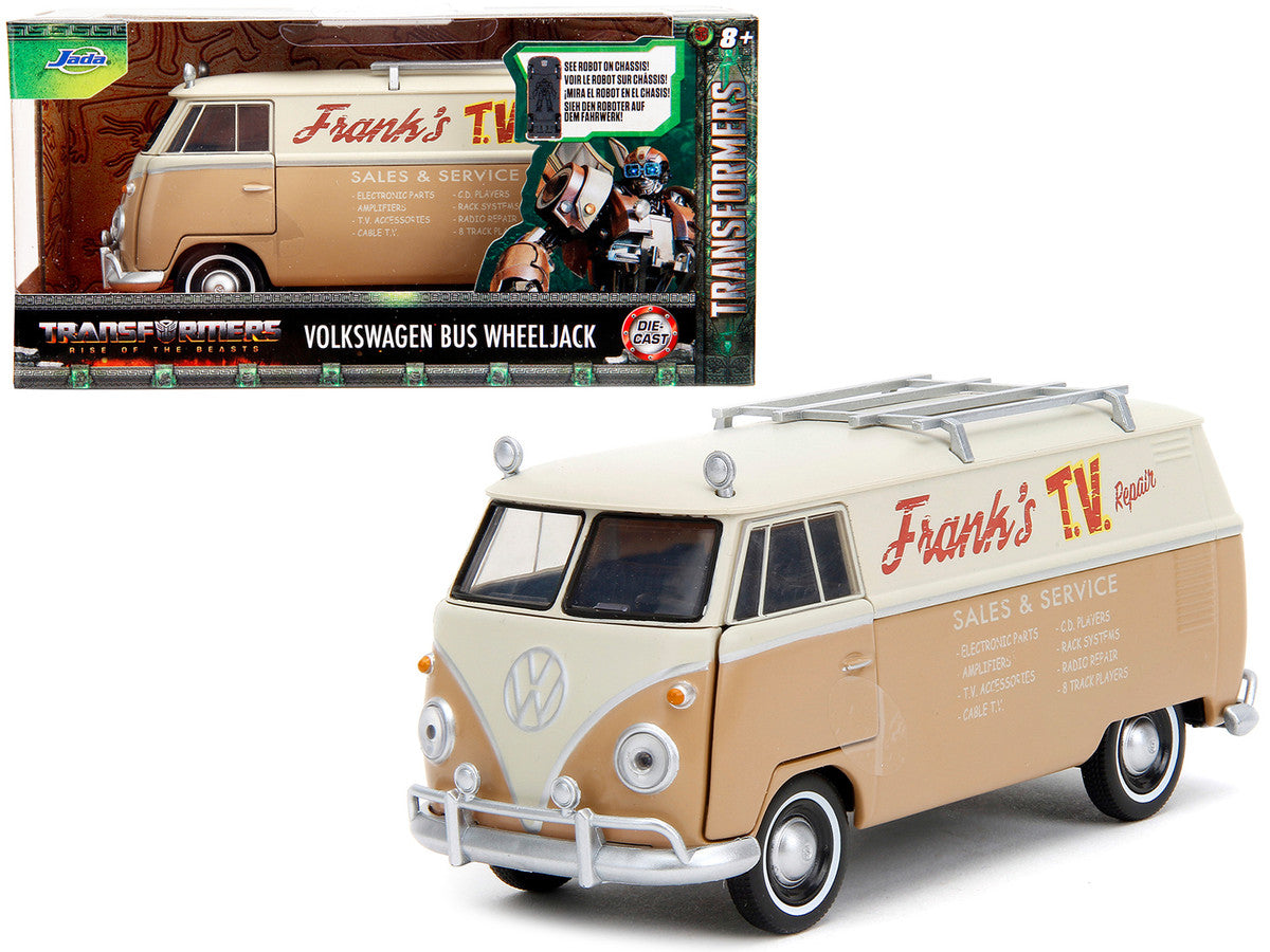Volkswagen Bus "WheelJack" Tan and Beige "Frank's TV Repair" "Transformers: Rise of the Beasts" (2023) Movie "Hollywood Rides" Series 1/32 Diecast Model Car by Jada Jada