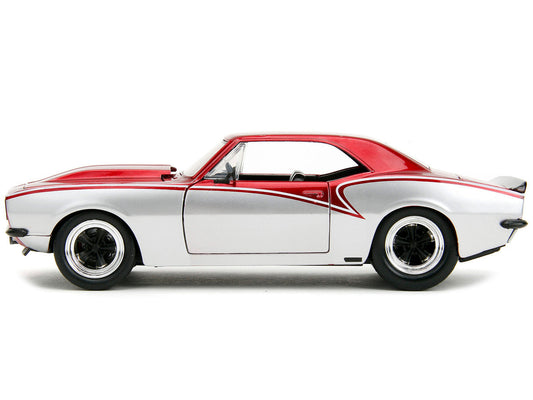 1967 Chevrolet Camaro Candy Red and Silver Metallic "Bigtime Muscle" Series 1/24 Diecast Model Car by Jada Jada