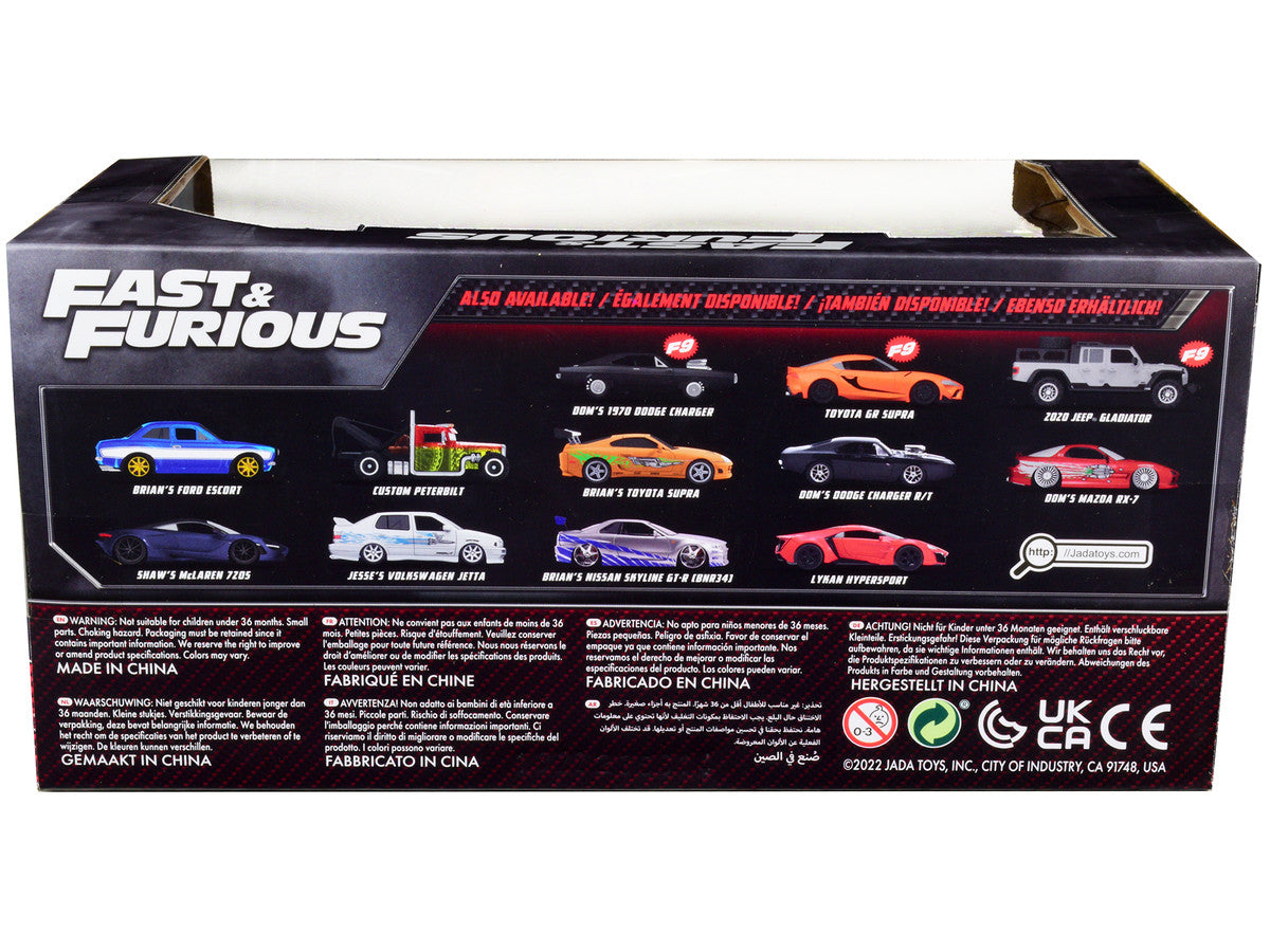 Brian's Toyota Supra Orange with Graphics "Fast & Furious" Movie 1/24 Diecast Model Car by Jada Jada