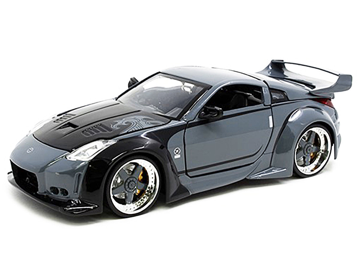 D.K.'s Nissan 350Z Gray and Black with Graphics "Fast & Furious 25th Anniversary" Series 1/24 Diecast Model Car by Jada Jada