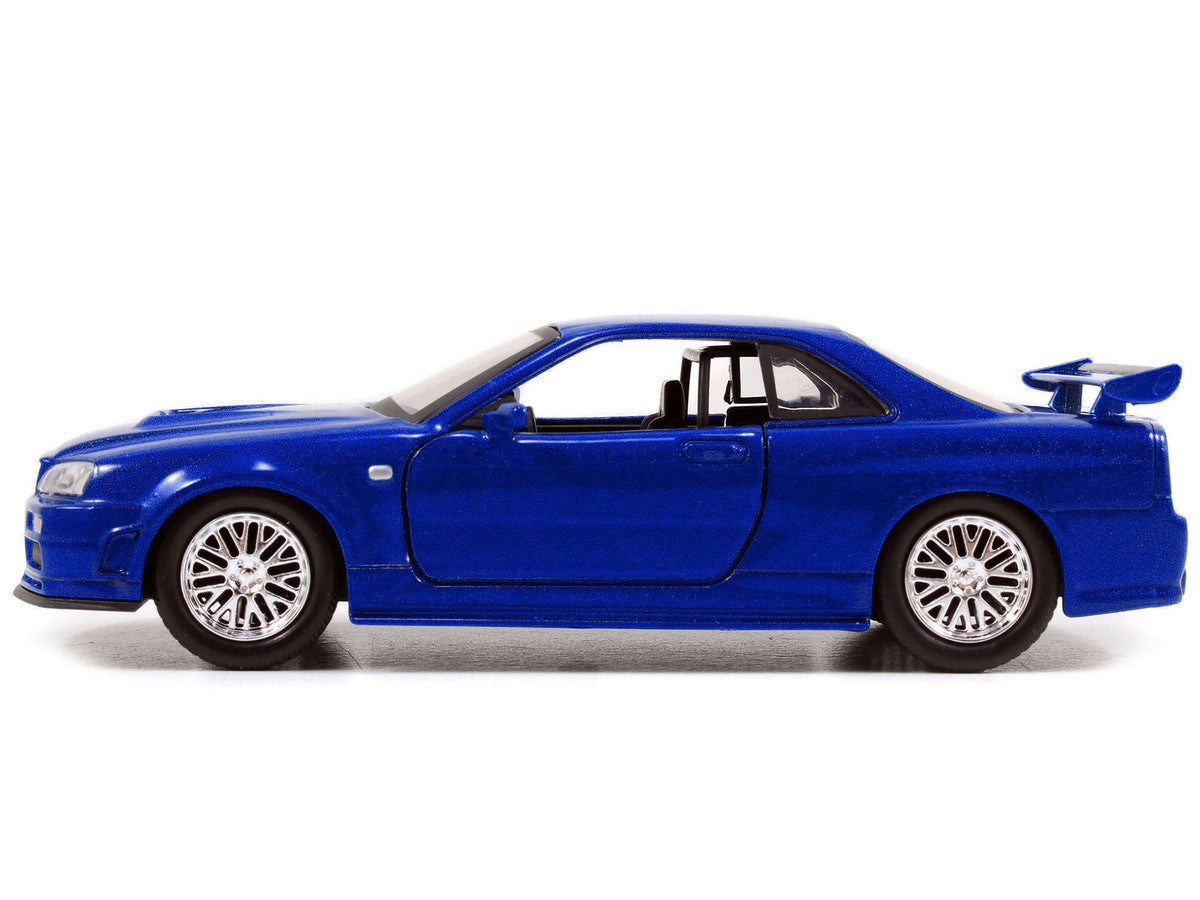 Brian's Nissan Skyline GT-R (R34) RHD (Right Hand Drive) Blue Metallic "Fast & Furious" (2009) Movie "25 Years of Fast & Furious" Series 1/32 Diecast Model Car by Jada Jada