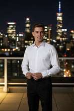 "Jamison" White Twill Spread Collar Dress Shirt Tux-USA