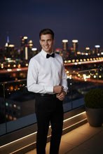 "Jamison" White Twill Spread Collar Dress Shirt Tux-USA
