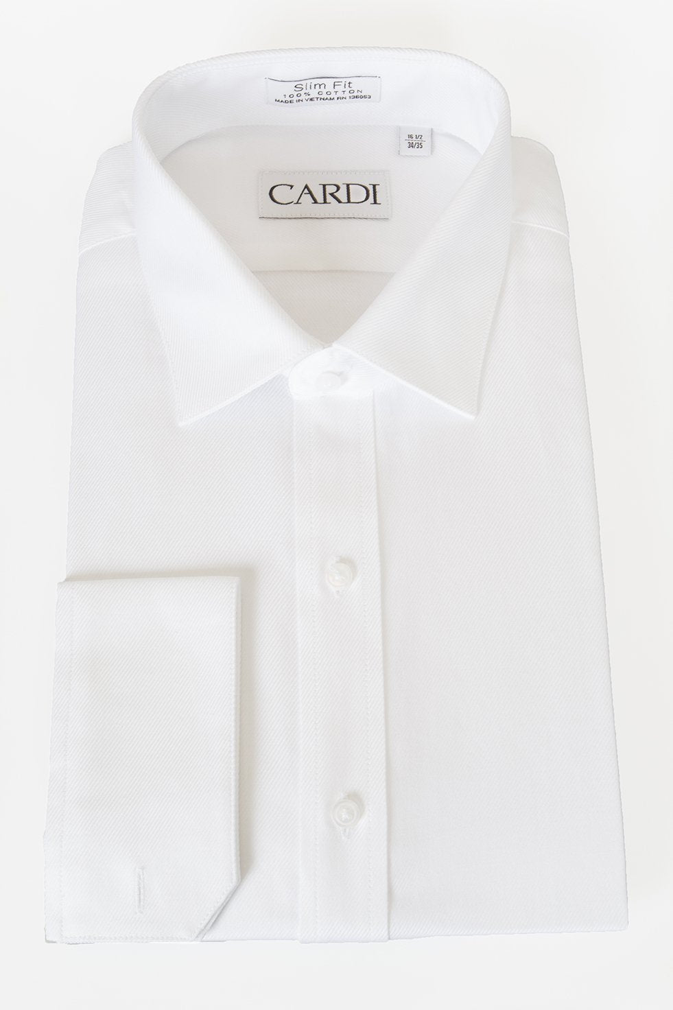 "Jamison" White Twill Spread Collar Dress Shirt-5