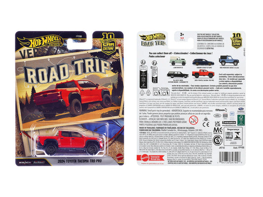 2024 Toyota Tacoma TRD PRO Pickup Truck Red "Road Trip" Series Diecast Model Car by Hot Wheels Hotwheels