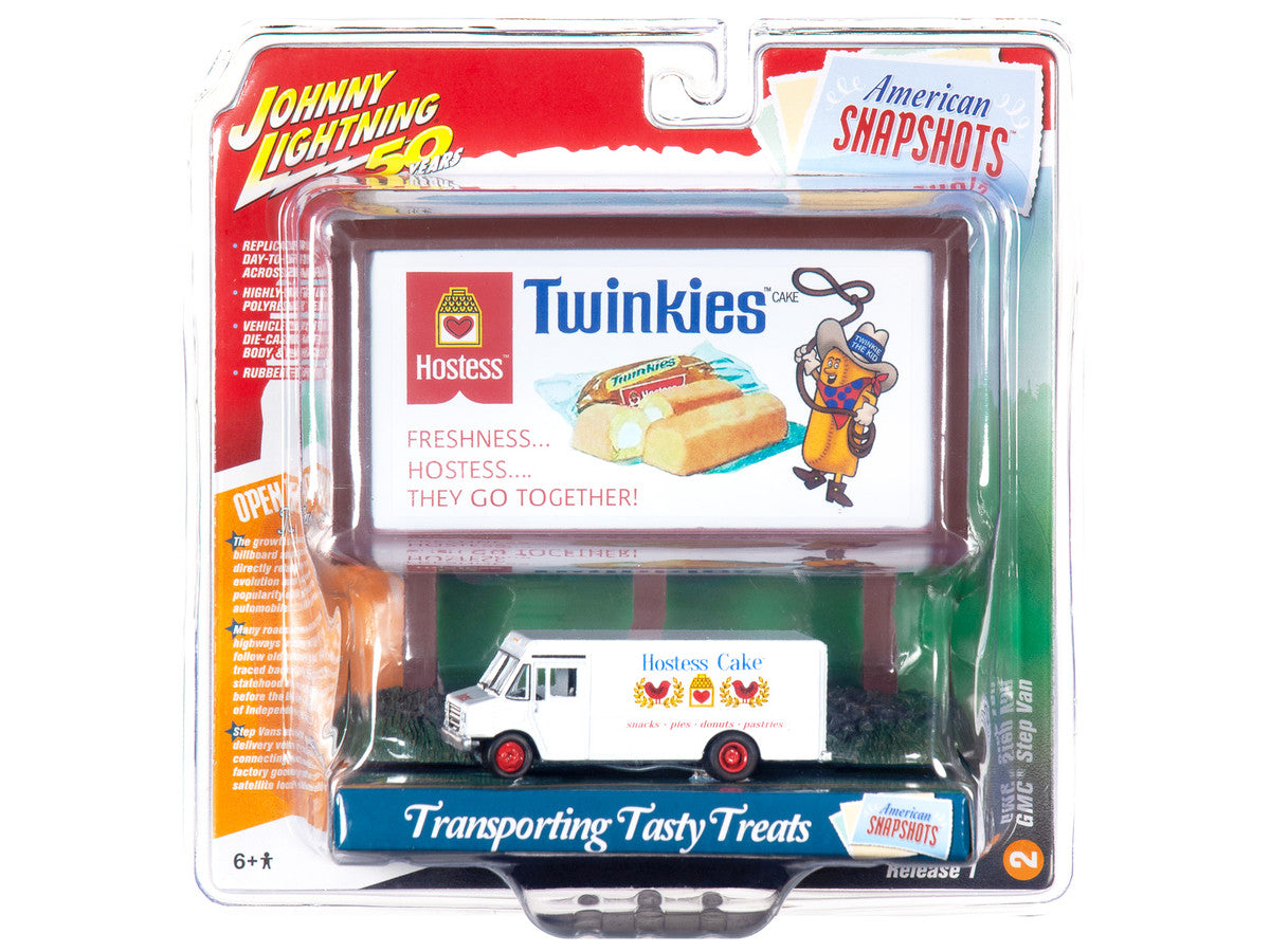 GMC Step Van White with "Hostess" Country Billboard "Johnny Lightning 50th Anniversary" 1/64 Diecast Model by Johnny Lightning Johnny Lightning