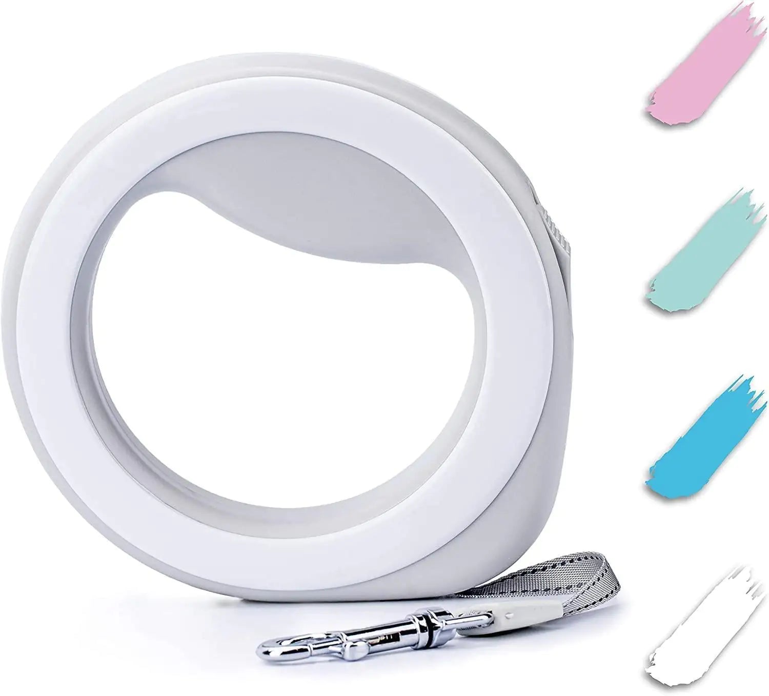 White Hands Free Retractable Dog Leash for Small Medium and Large Dogs 9.5 Ft Best YouTube Store