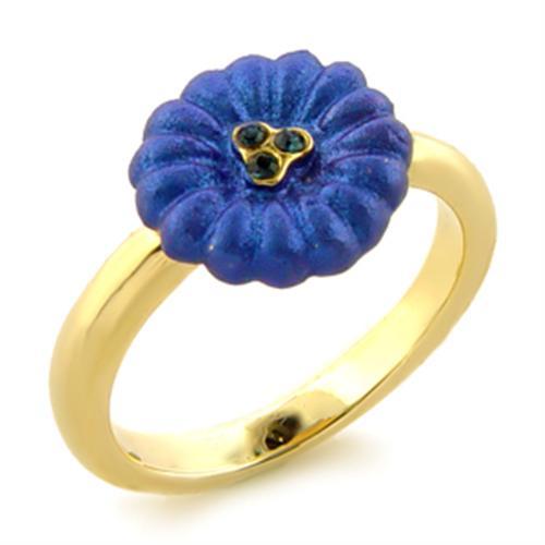LO091 - Gold White Metal Ring with Top Grade Crystal  in Montana-0