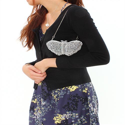 LO2366 - Imitation Rhodium White Metal Clutch with Top Grade Crystal  in White-3