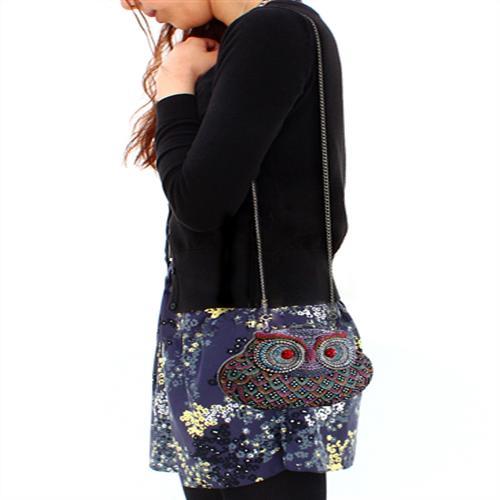 LO2368 - Ruthenium White Metal Clutch with Top Grade Crystal  in Multi Color-4