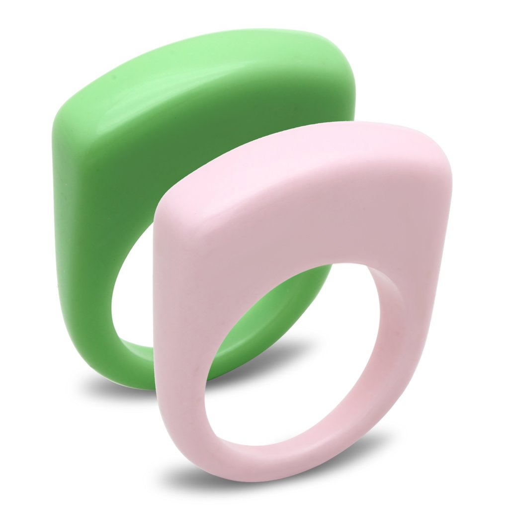 LO2384 -  Resin Ring with Synthetic Synthetic Stone in Multi Color-0