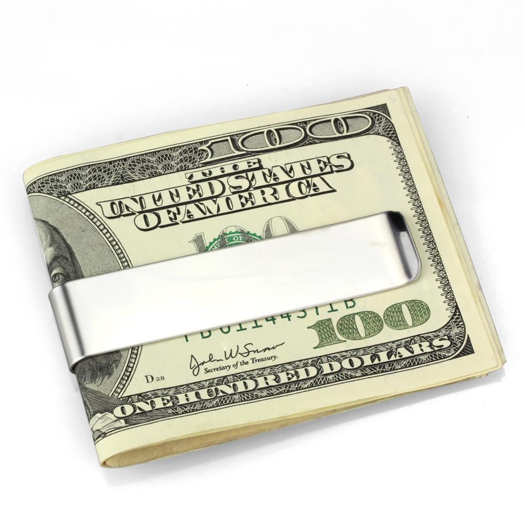 LO3384 - High polished (no plating) Stainless Steel Money clip with No Stone Alamode